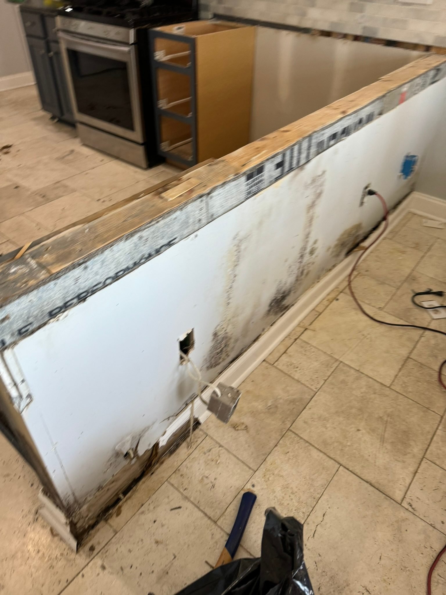 Mold growth across floor joists in a Charlotte NC crawlspace